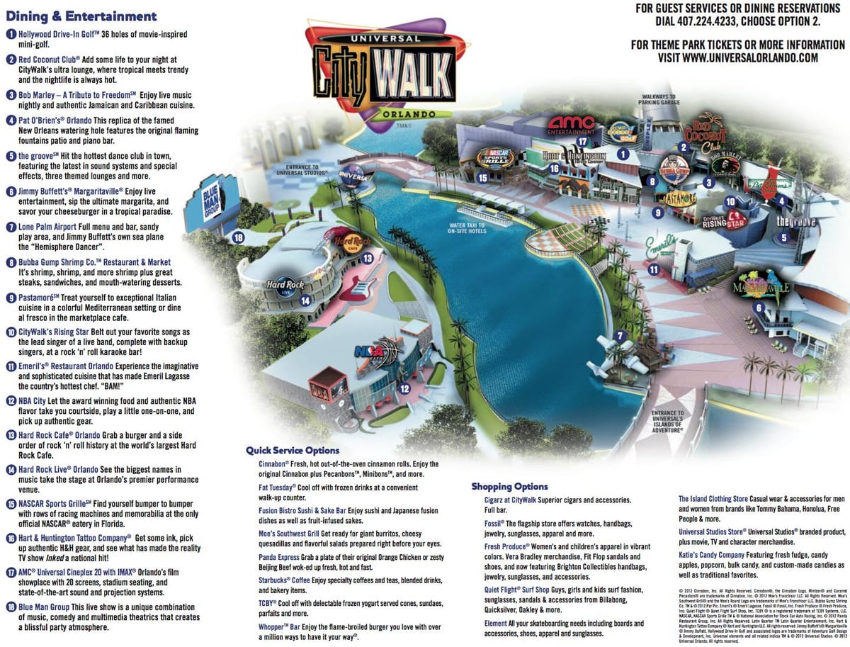 Universal citywalk خريطة