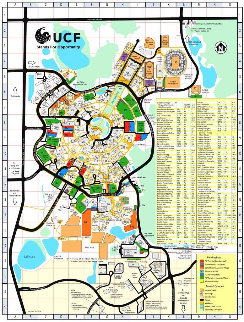 خريطة من جامعة سنترال فلوريدا